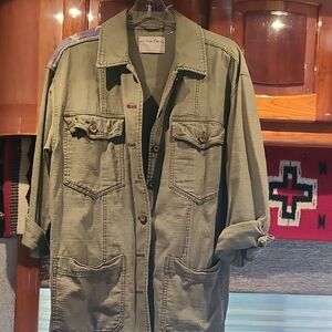 We The Free Khaki green Utility with American Flag Jacket